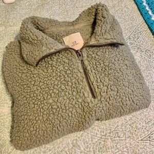 Tread & supply olive green long sleeve 1/4 zip pullover